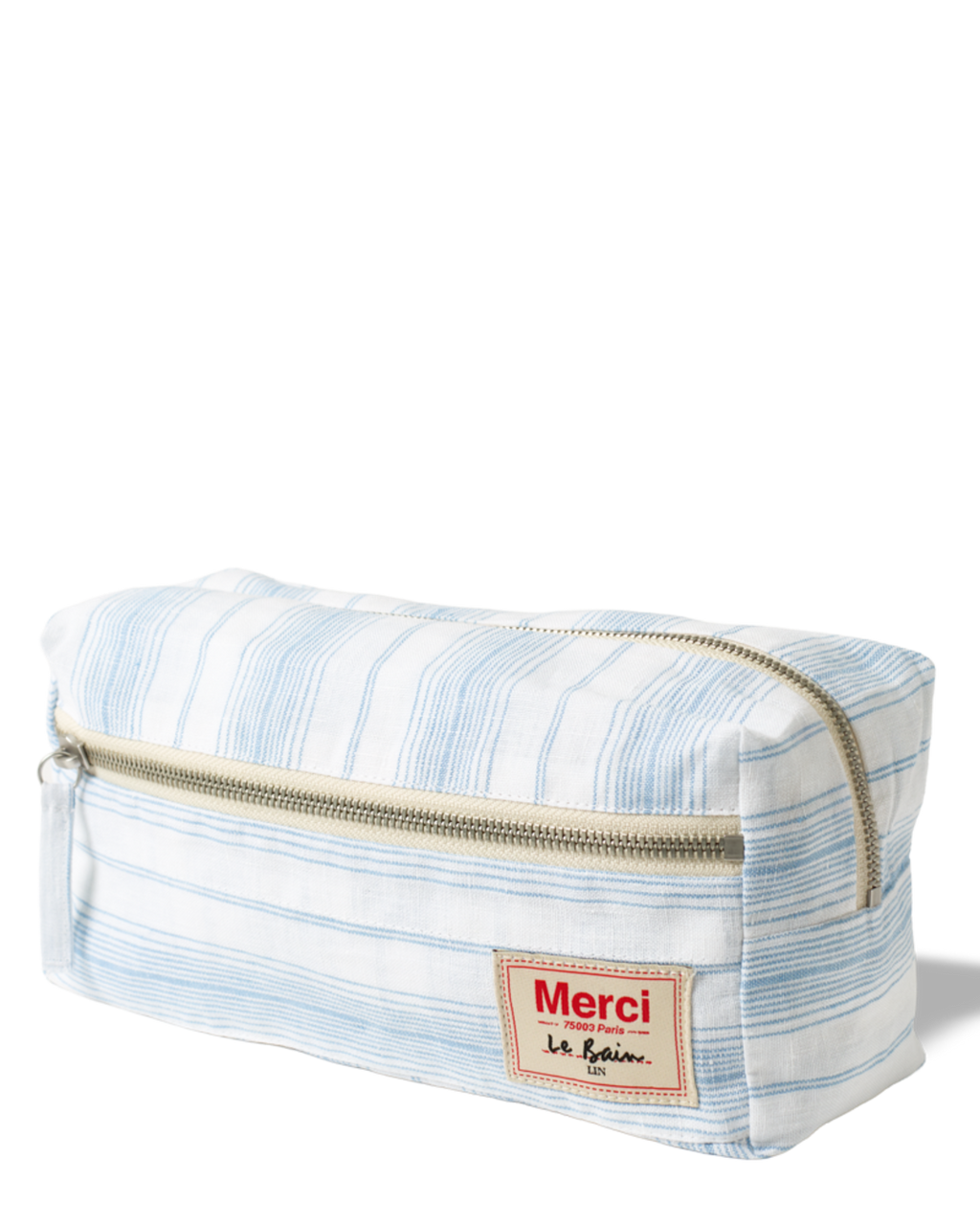 Merci - Trousse De Toilette - Rayures Toile Bleu Primaire