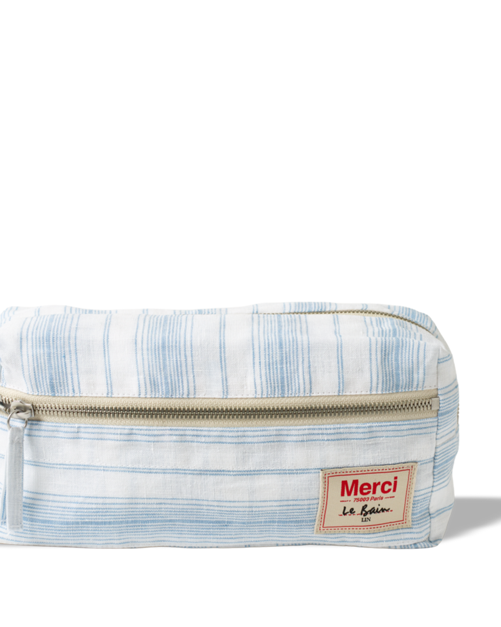 Merci - Trousse De Toilette - Rayures Toile Bleu Primaire