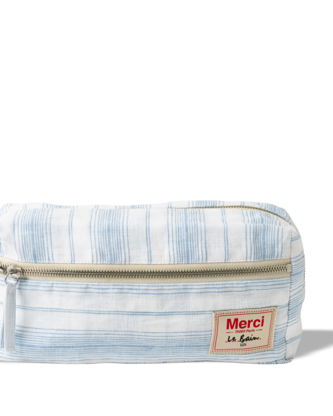 Merci - Trousse De Toilette - Rayures Toile Bleu Primaire