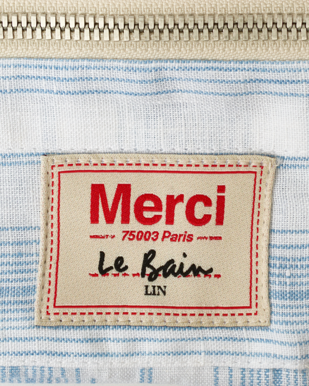 Merci - Trousse De Toilette - Rayures Toile Bleu Primaire