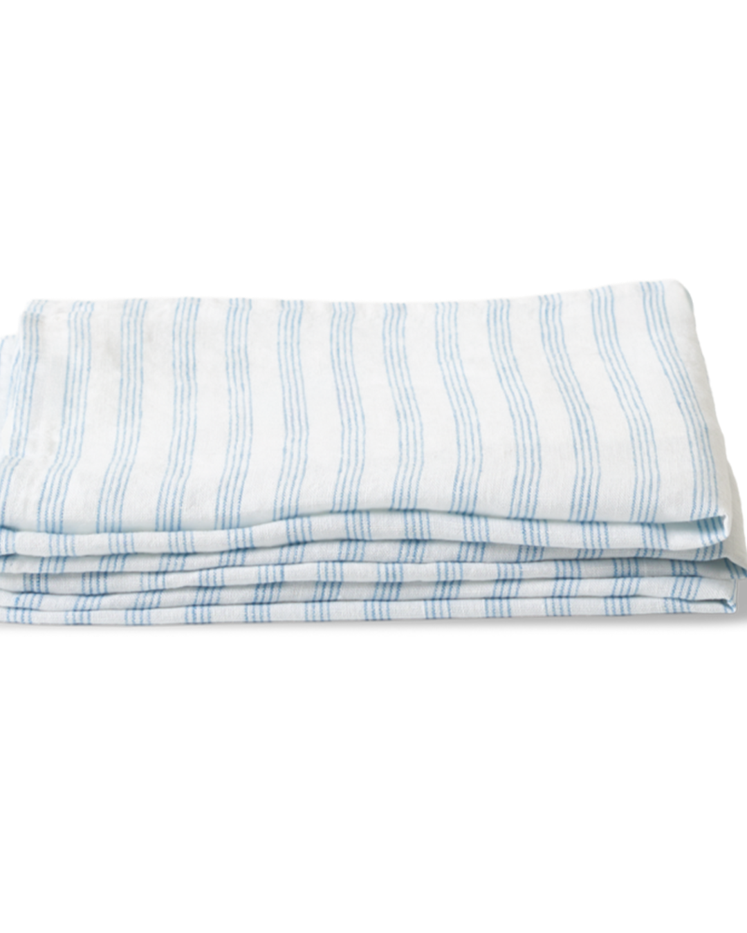 Merci - Serviette De Table En Lin Lavé - Rayures Pinceau Bleu Primaire