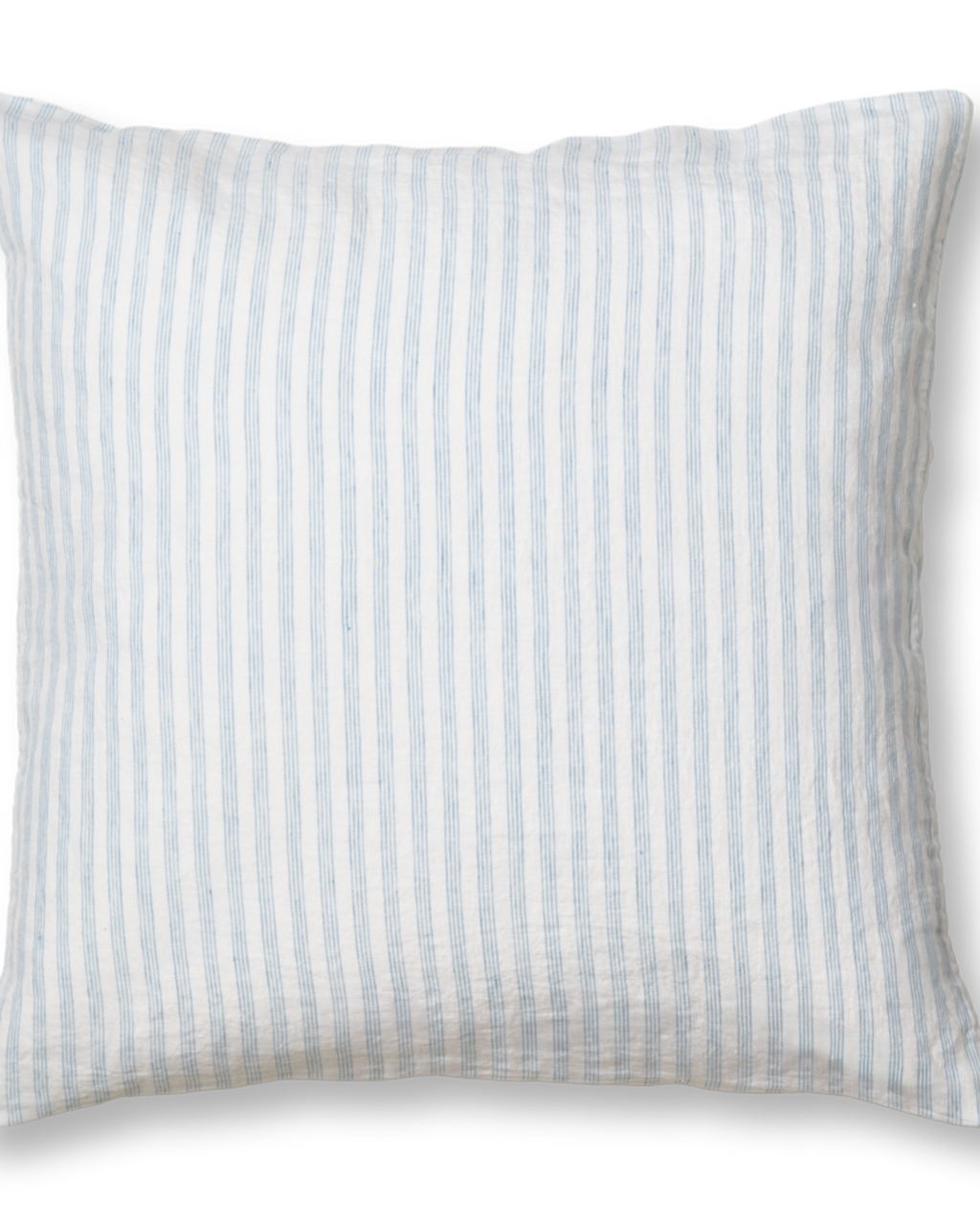 Merci - Washed linen pillowcase - Primary Blue Paintbrush Stripes