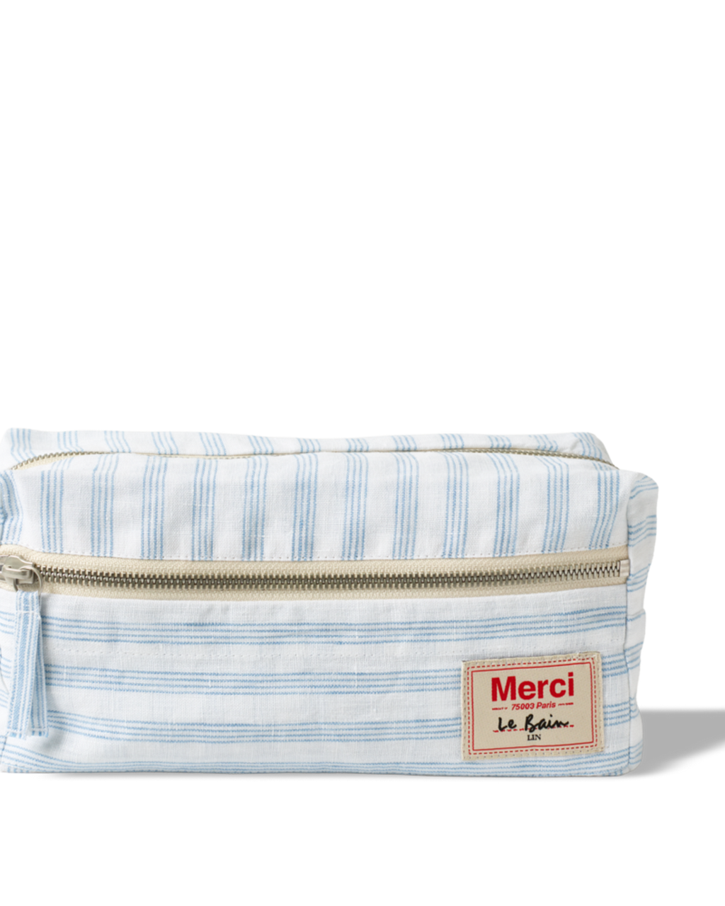 Merci - Trousse De Toilette - Rayures Pinceau Bleu Primaire