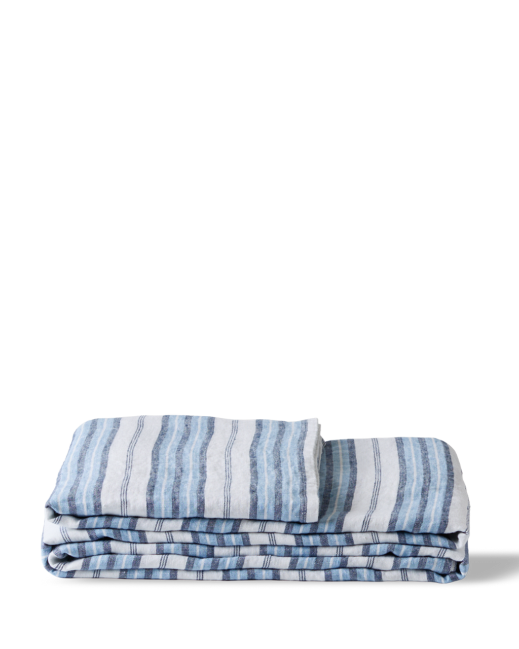 Merci - Washed linen tablecloth - Primary Blue Palette Stripes