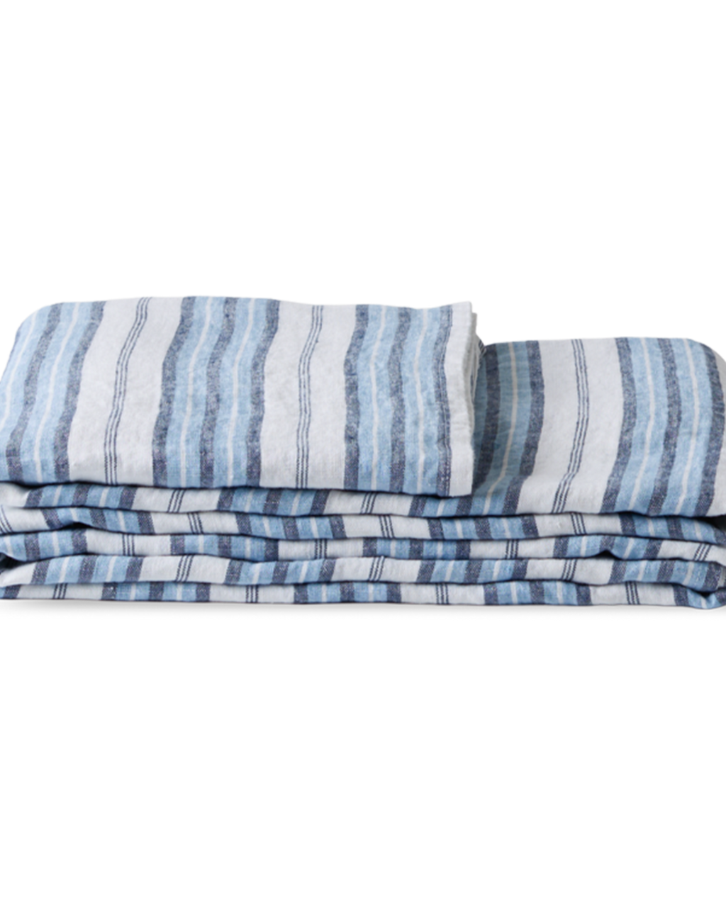 Merci - Washed linen tablecloth - Primary Blue Palette Stripes