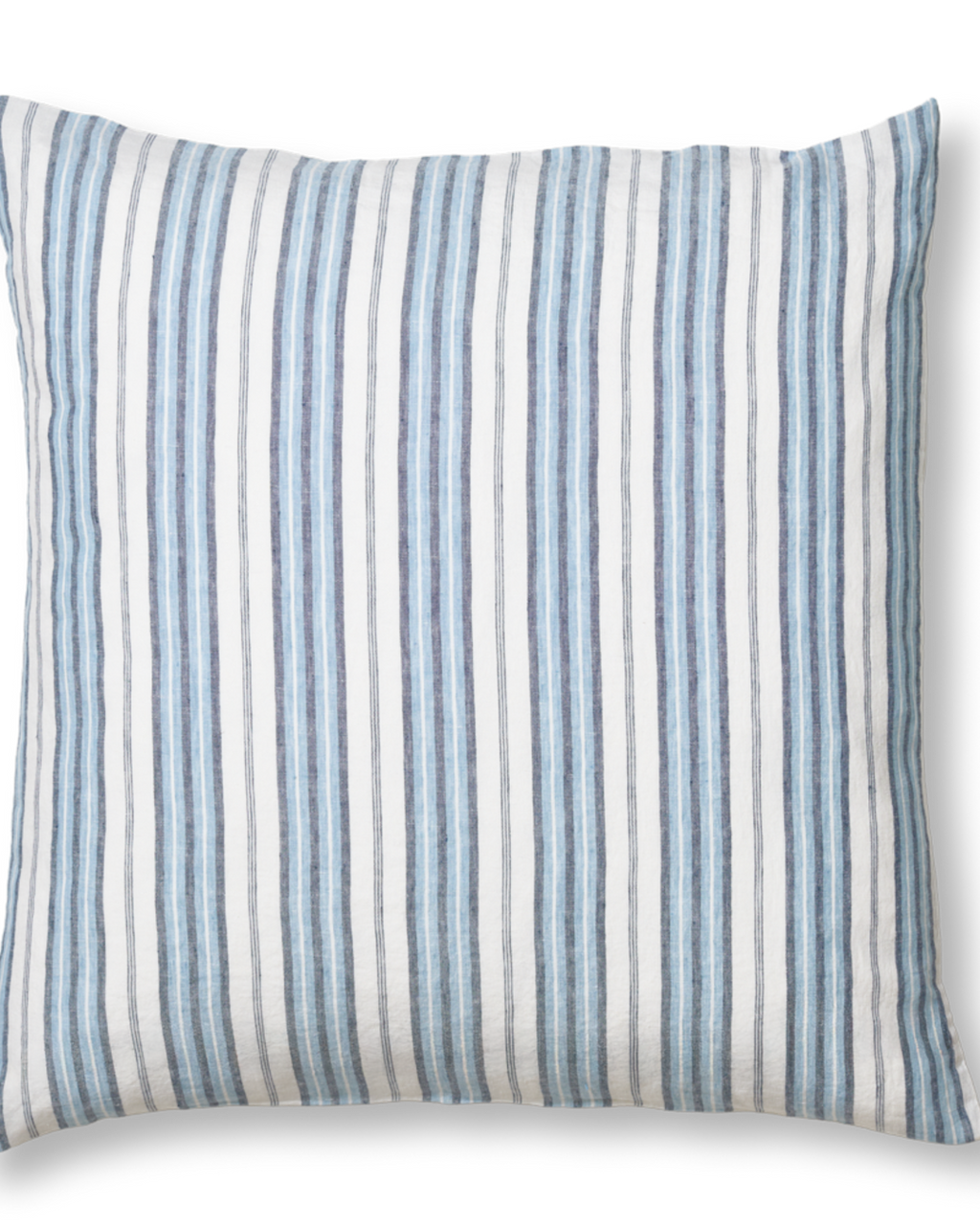 Merci - Washed linen pillowcase - Primary Blue Palette Stripes