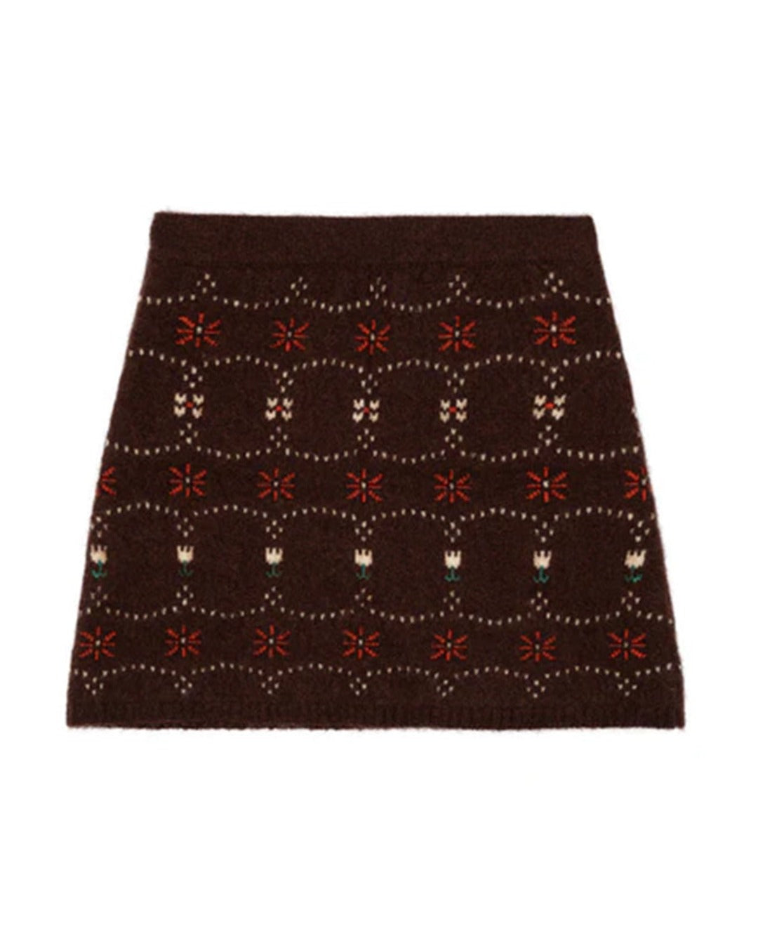 Calle Del Mar - Mini jupe Fair Isle - Chocolat