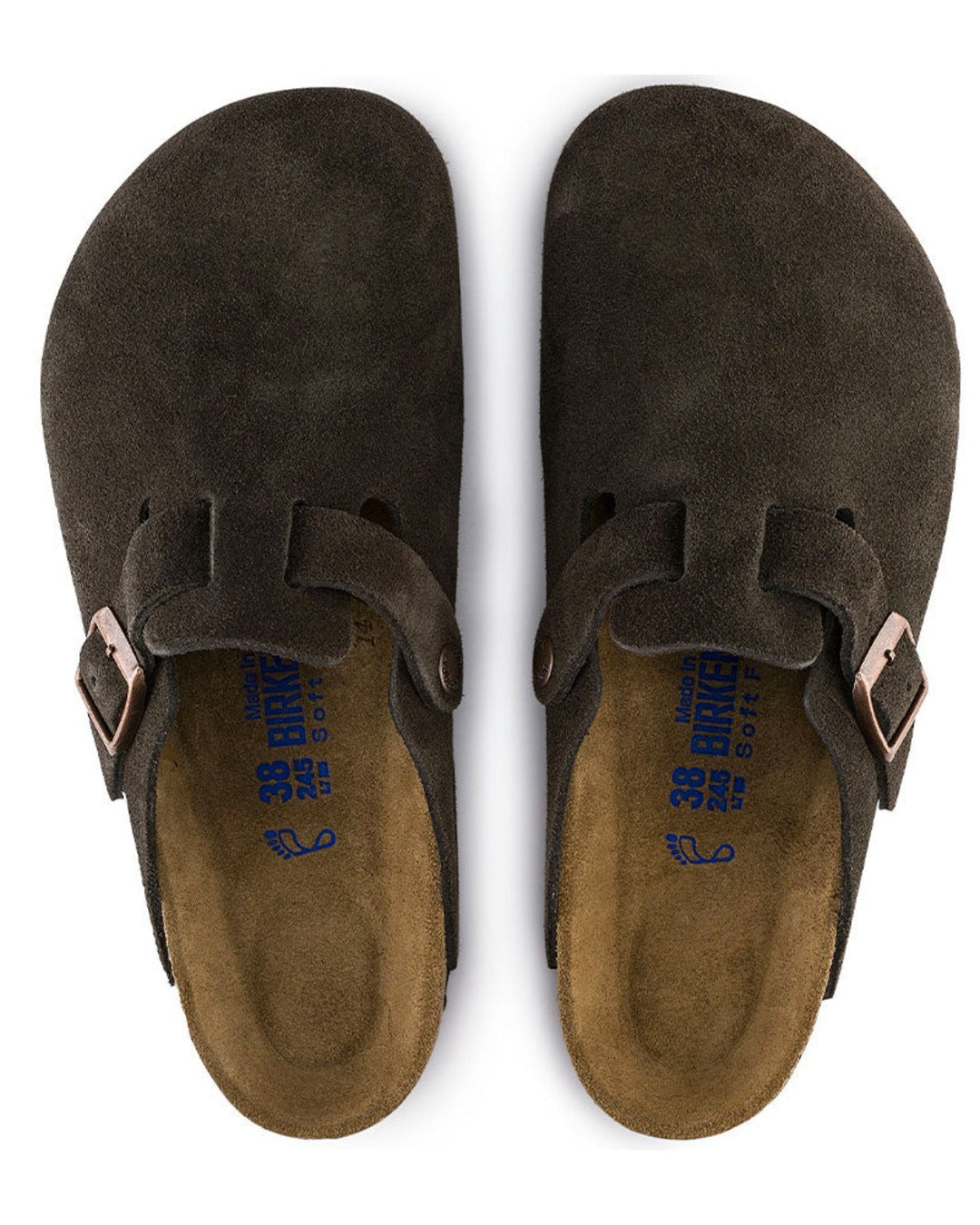 Birkenstock - Sabots Boston Suede Lit De Pied Souple - Mocha