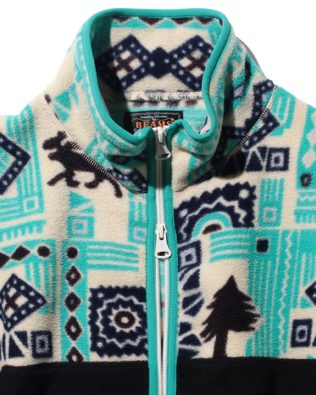 Beams Plus - Jersey imprimé animal - Bleu