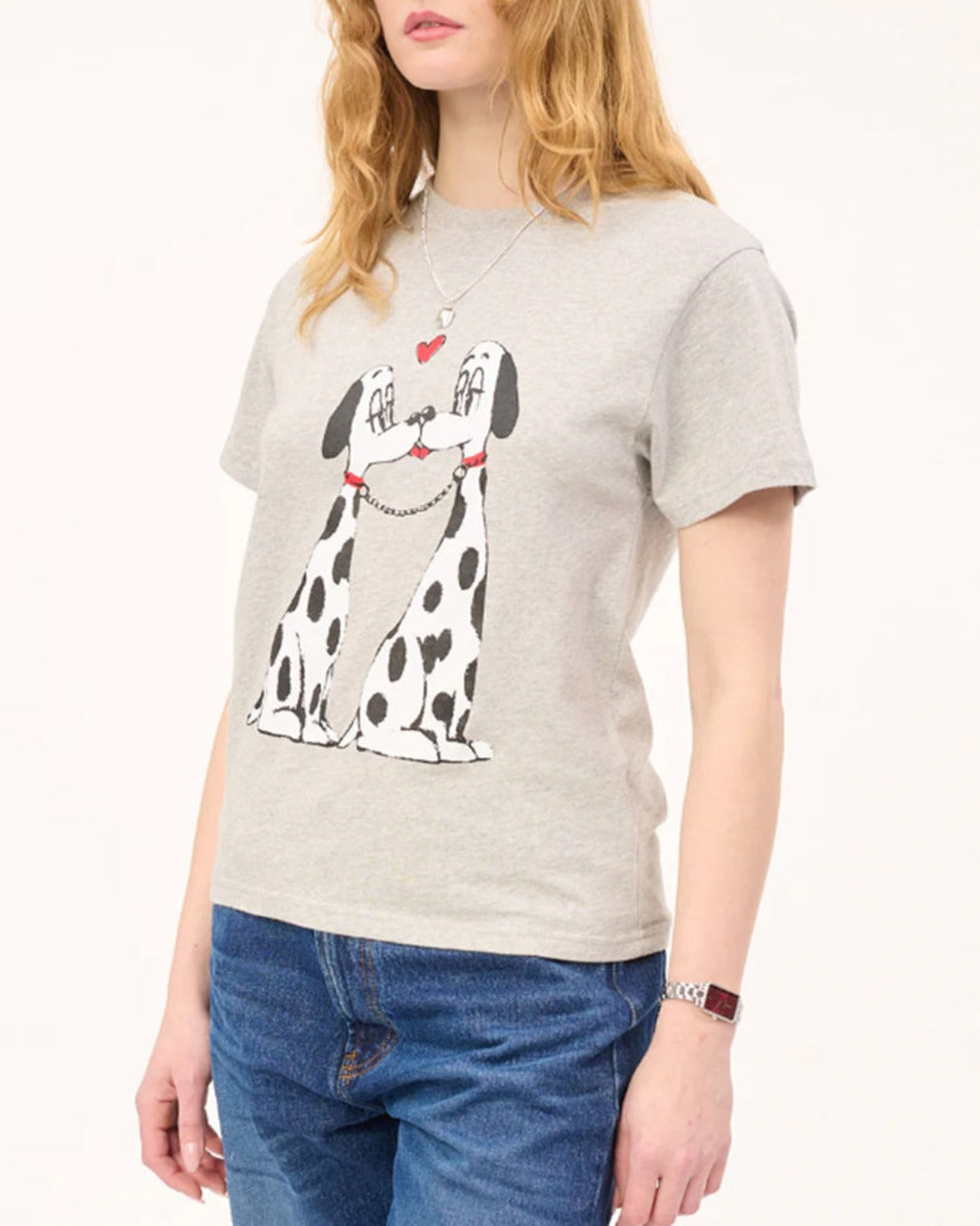 Carne Bollente - T Shirt The Pooch Smooch  - Gris