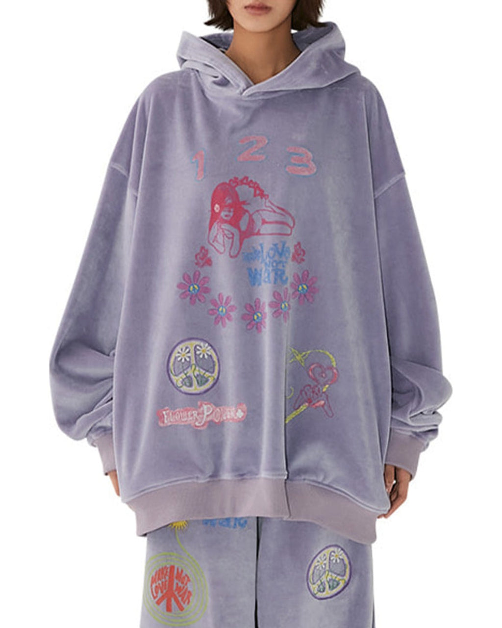 Halfway Native - Flower Power Sweatshirt - Purple