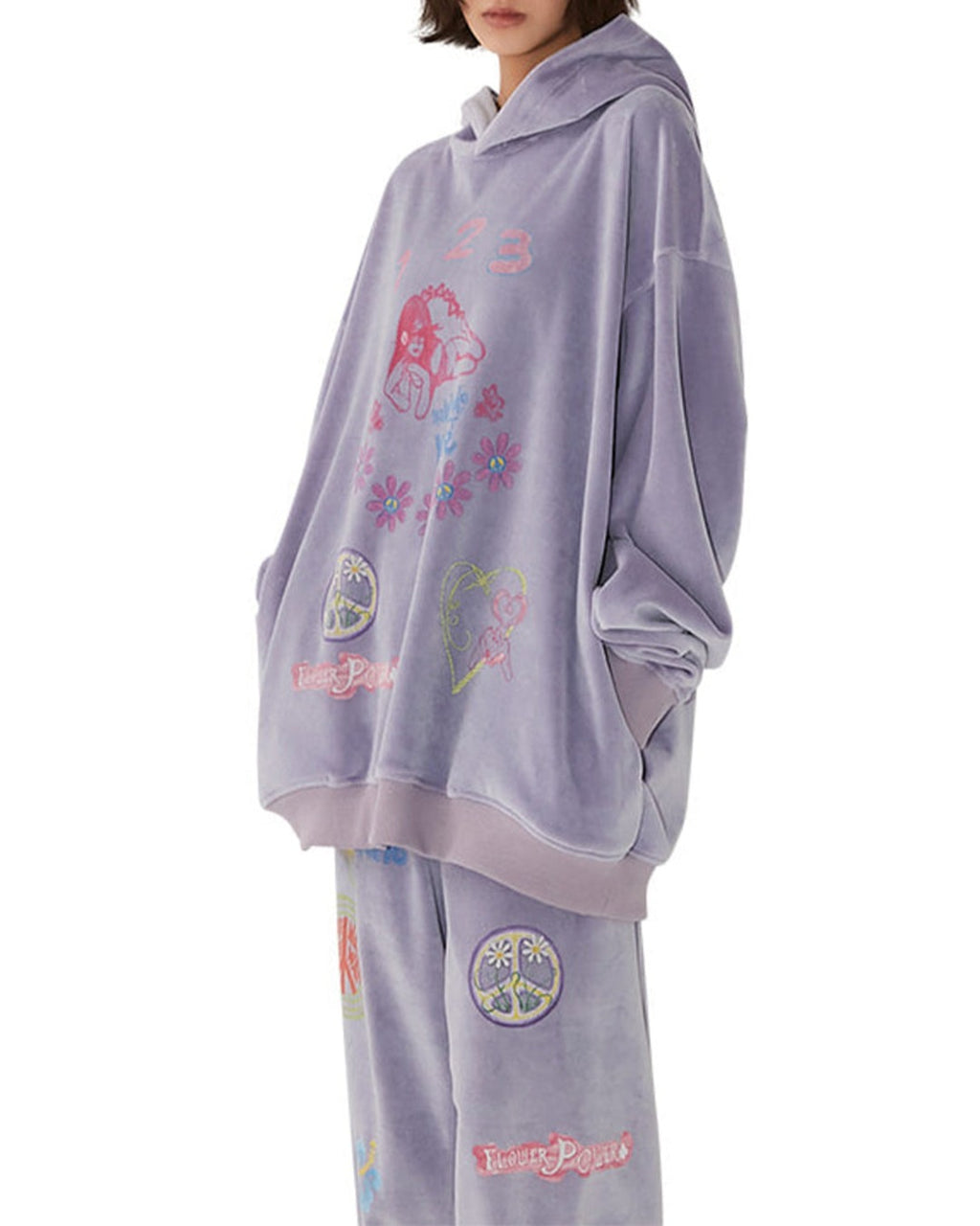 Halfway Native - Flower Power Sweatshirt - Purple
