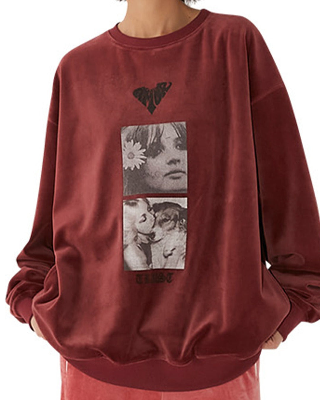 Halfway Native - Amor Velor Sweatshirt - Burgundy