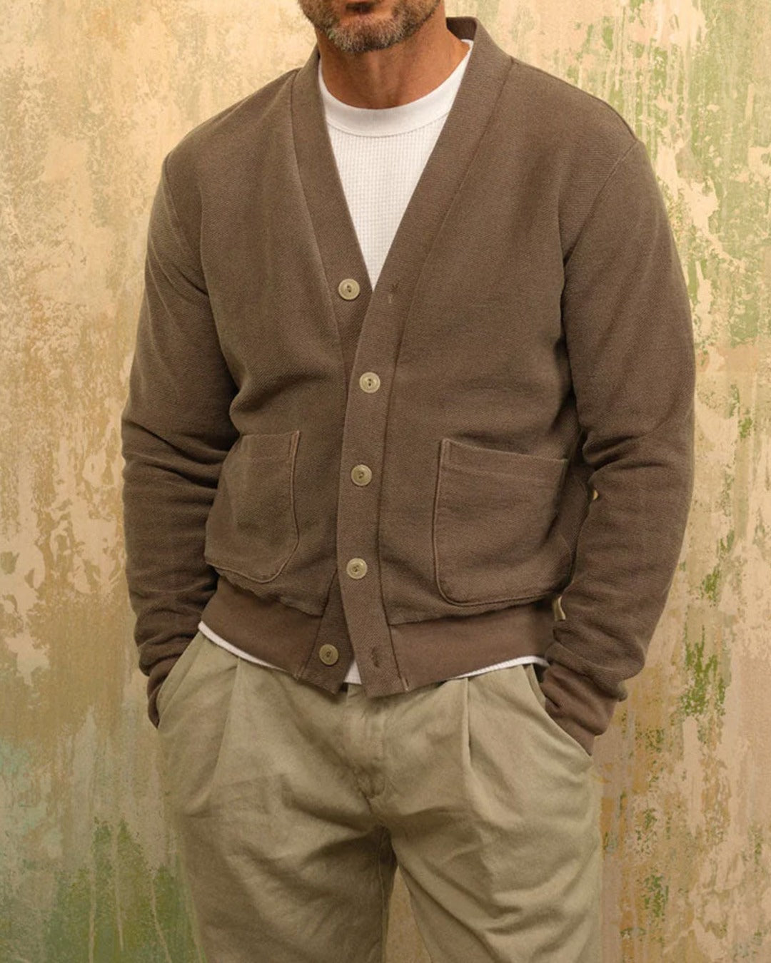 Save Khaki United - Terry Cardigan - Mocha