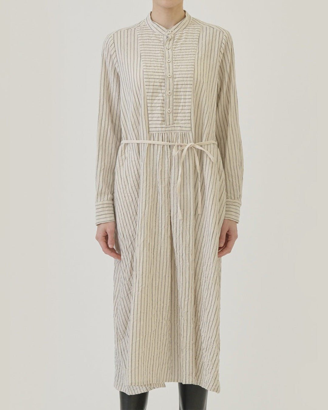 Pas De Calais - Brushed Striped Dress - Ivory