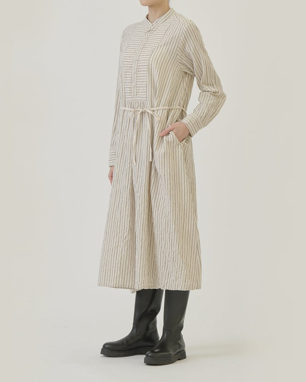 Pas De Calais - Brushed Striped Dress - Ivory