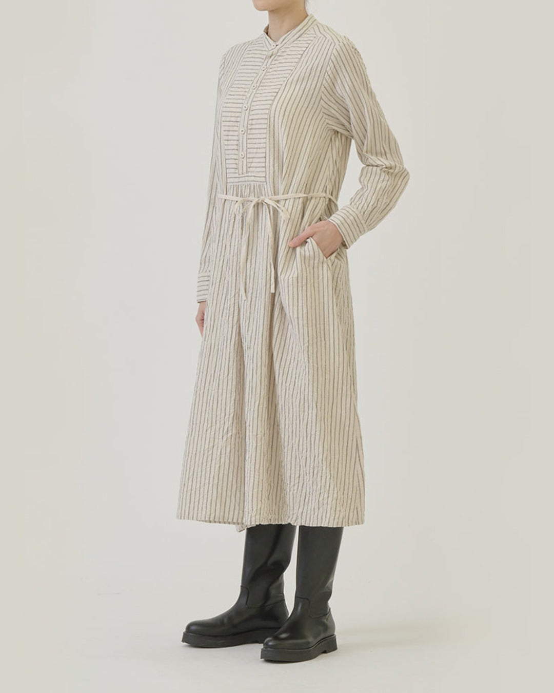 Pas De Calais - Brushed Striped Dress - Ivory