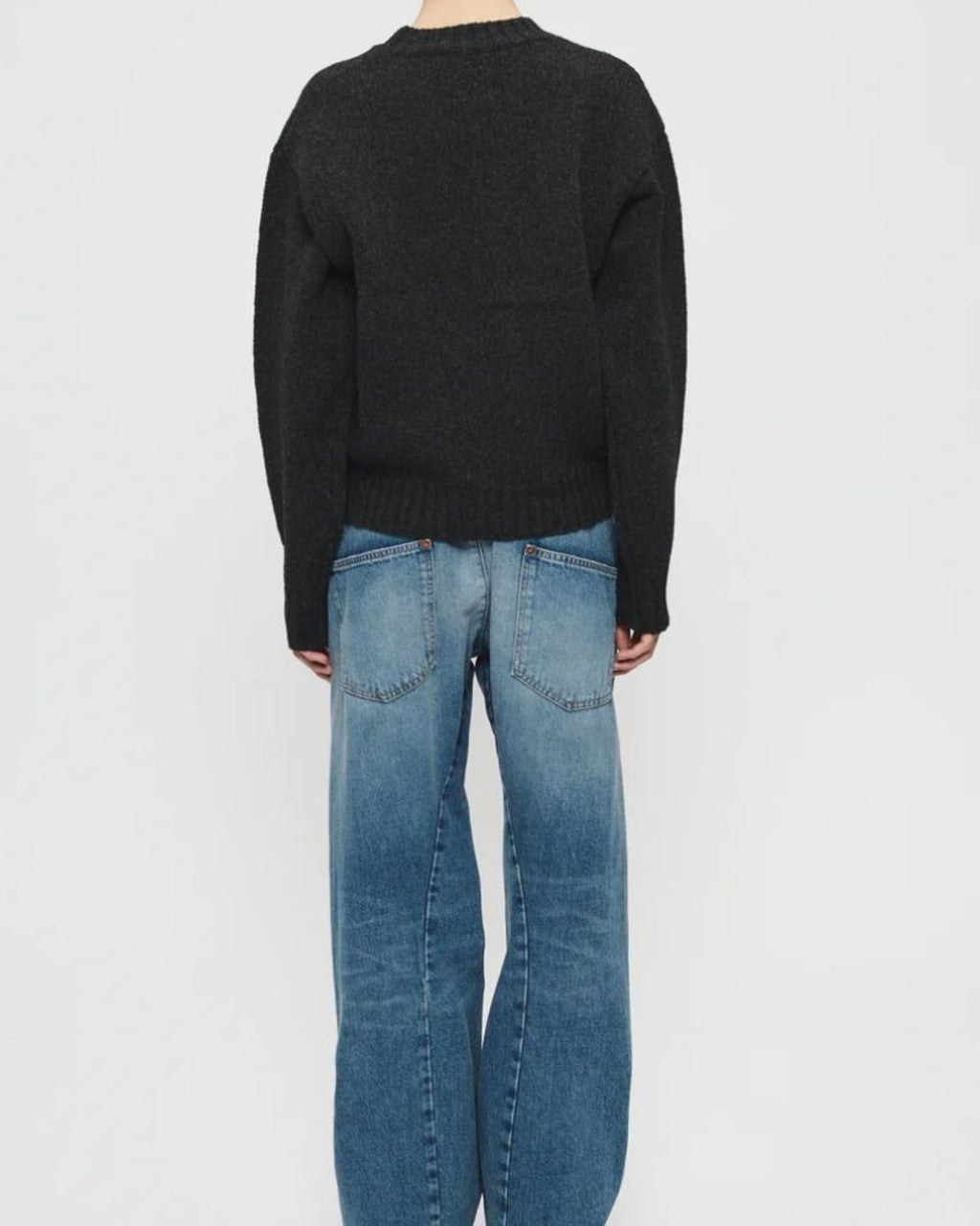 6397 - High Crew Neck Sweater - Charcoal
