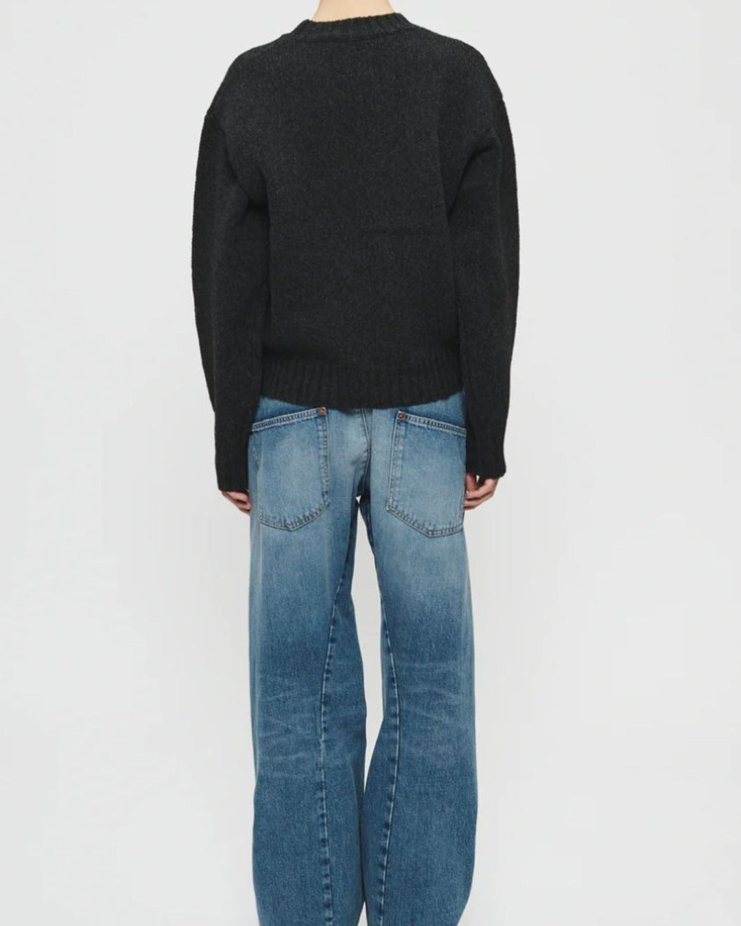 6397 - High Crew Neck Sweater - Charcoal