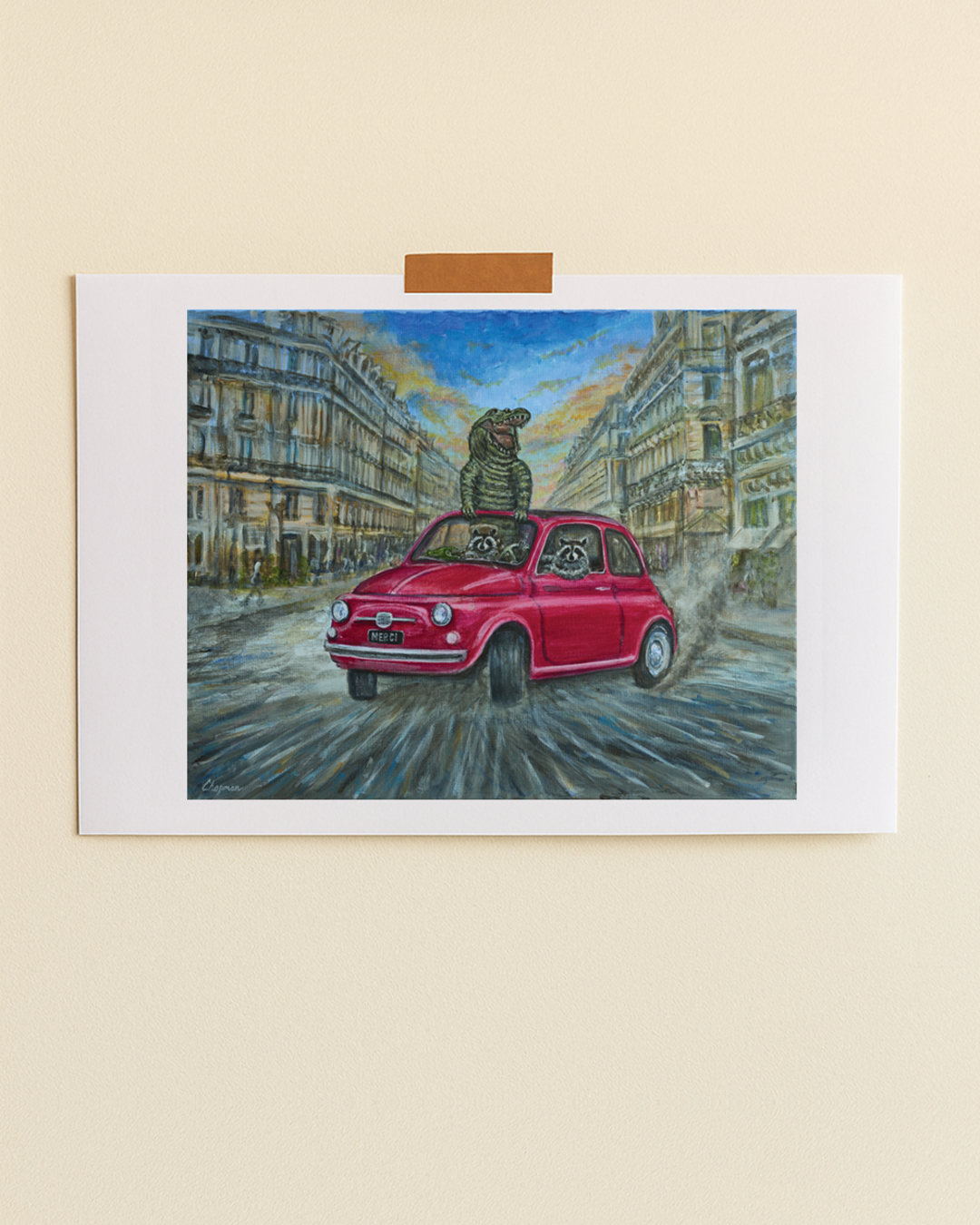Merci x Travis Chapman - Drifting on the Champs des Elysees poster