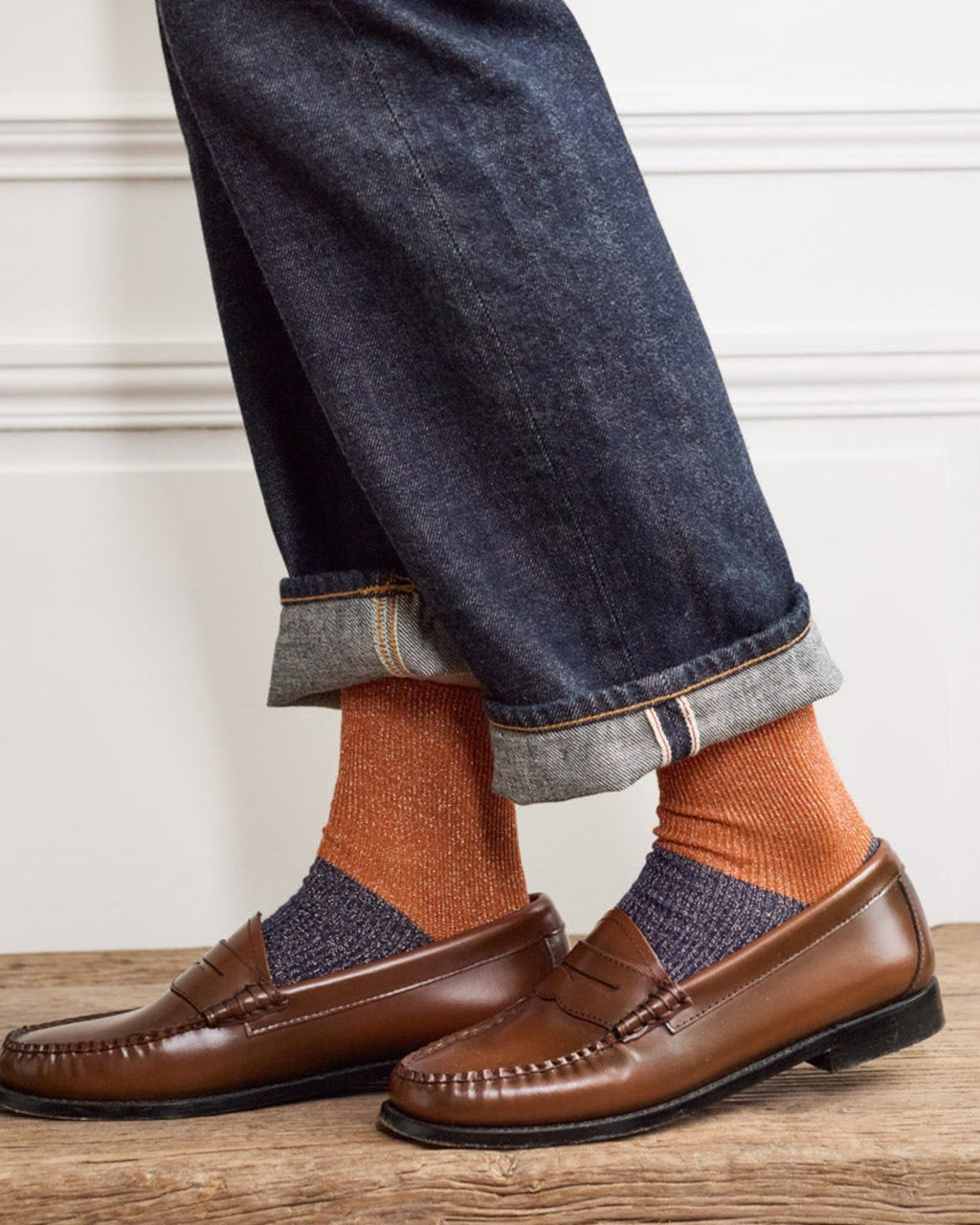 Merci - Ludo Socks - Orange & Navy