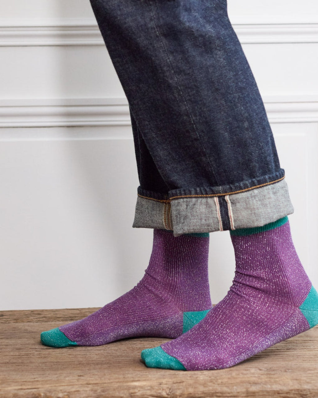 Merci - Lulu Socks - Purple & Turquoise