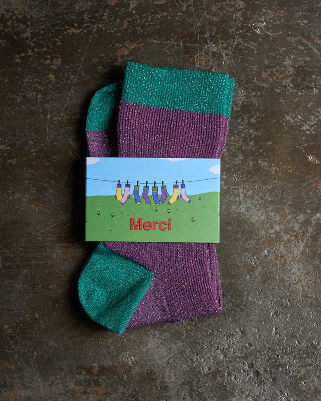 Merci - Lulu Socks - Purple & Turquoise