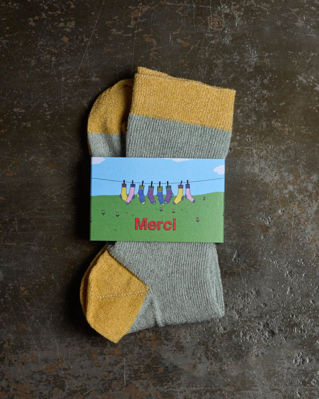 Merci - Lulu Socks - Sky Blue & Yellow