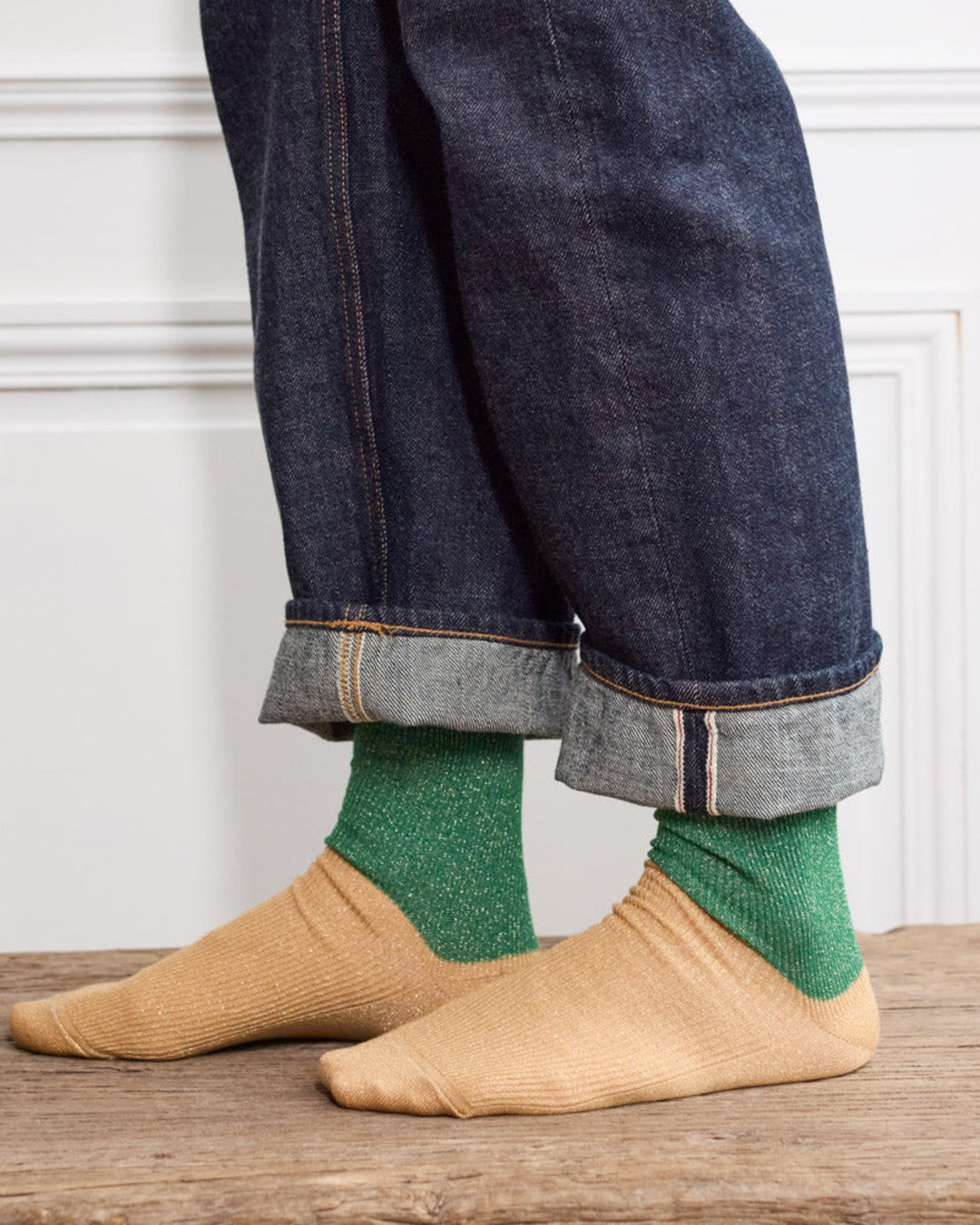 Merci - Chaussettes Ludo - Vert & Or