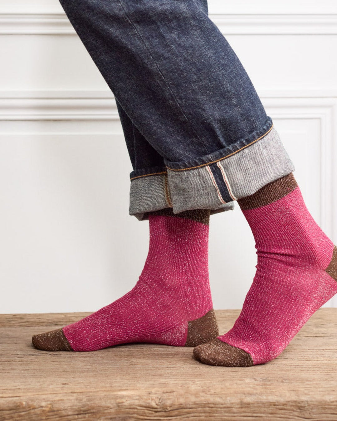 Merci - Chaussettes Lulu - Rose & Marron