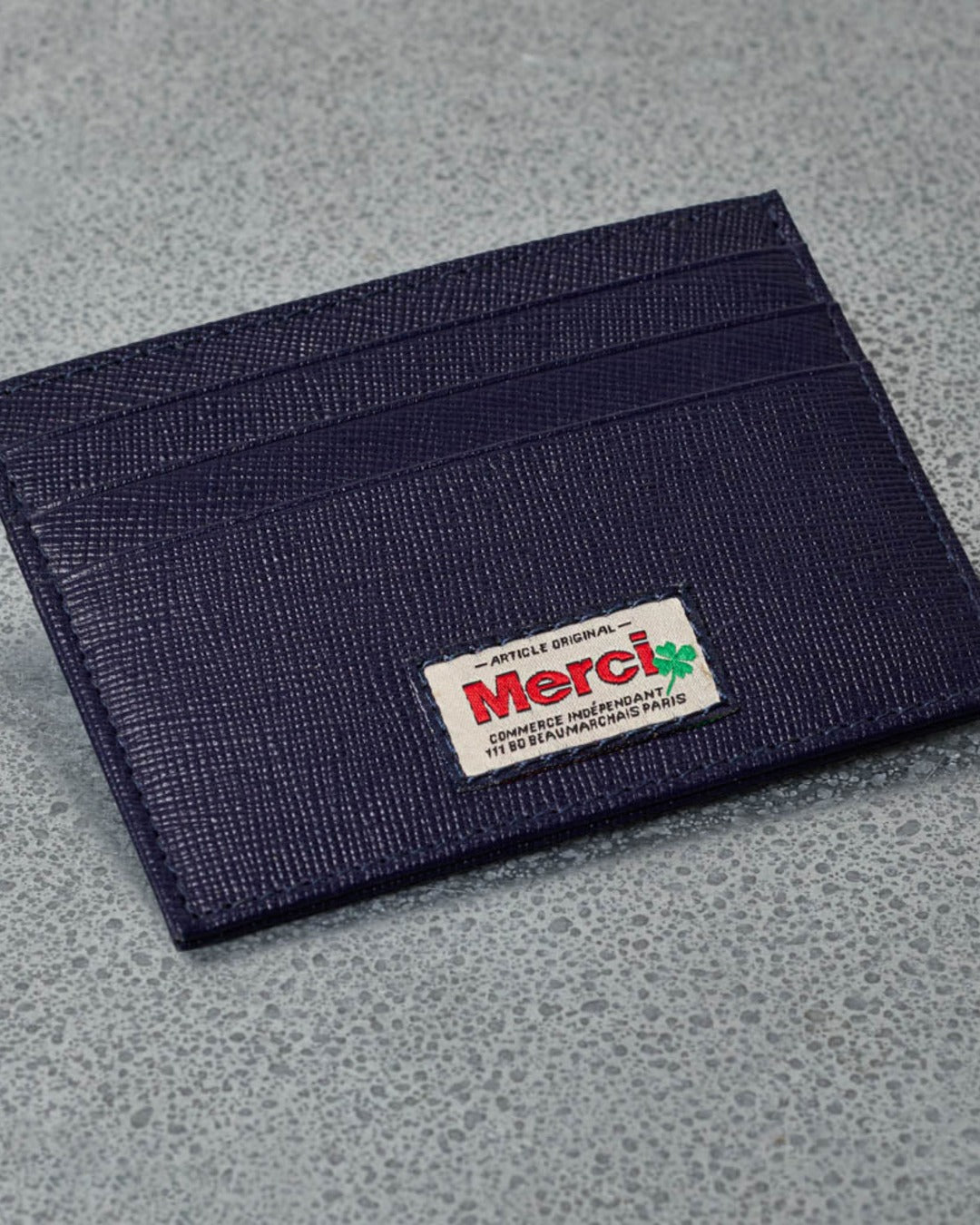 Merci - Flat Card Holder - Navy