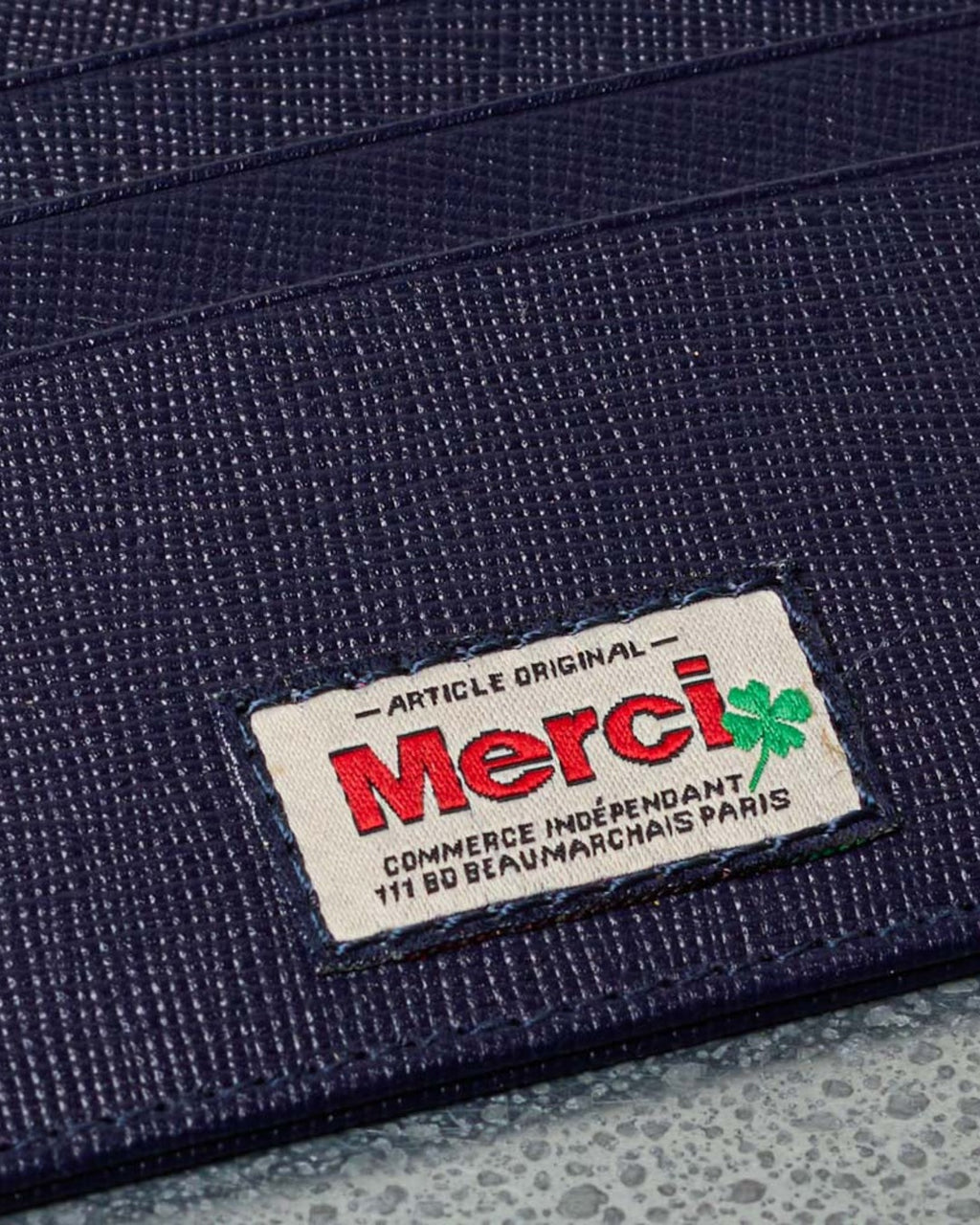 Merci - Flat Card Holder - Navy