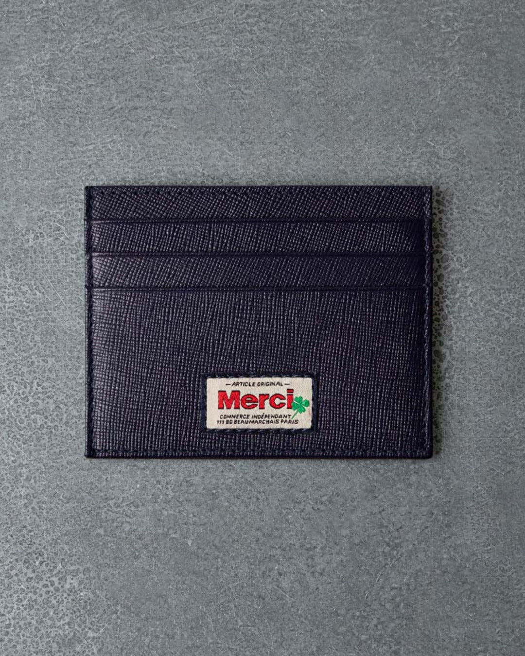 Merci - Flat Card Holder - Navy