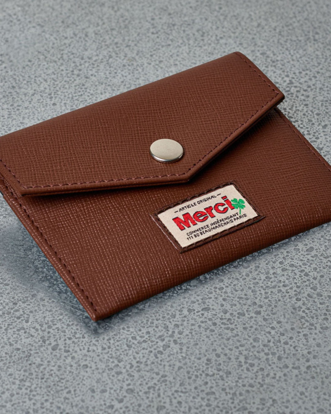 Merci - Card Holder with Flap - Camel