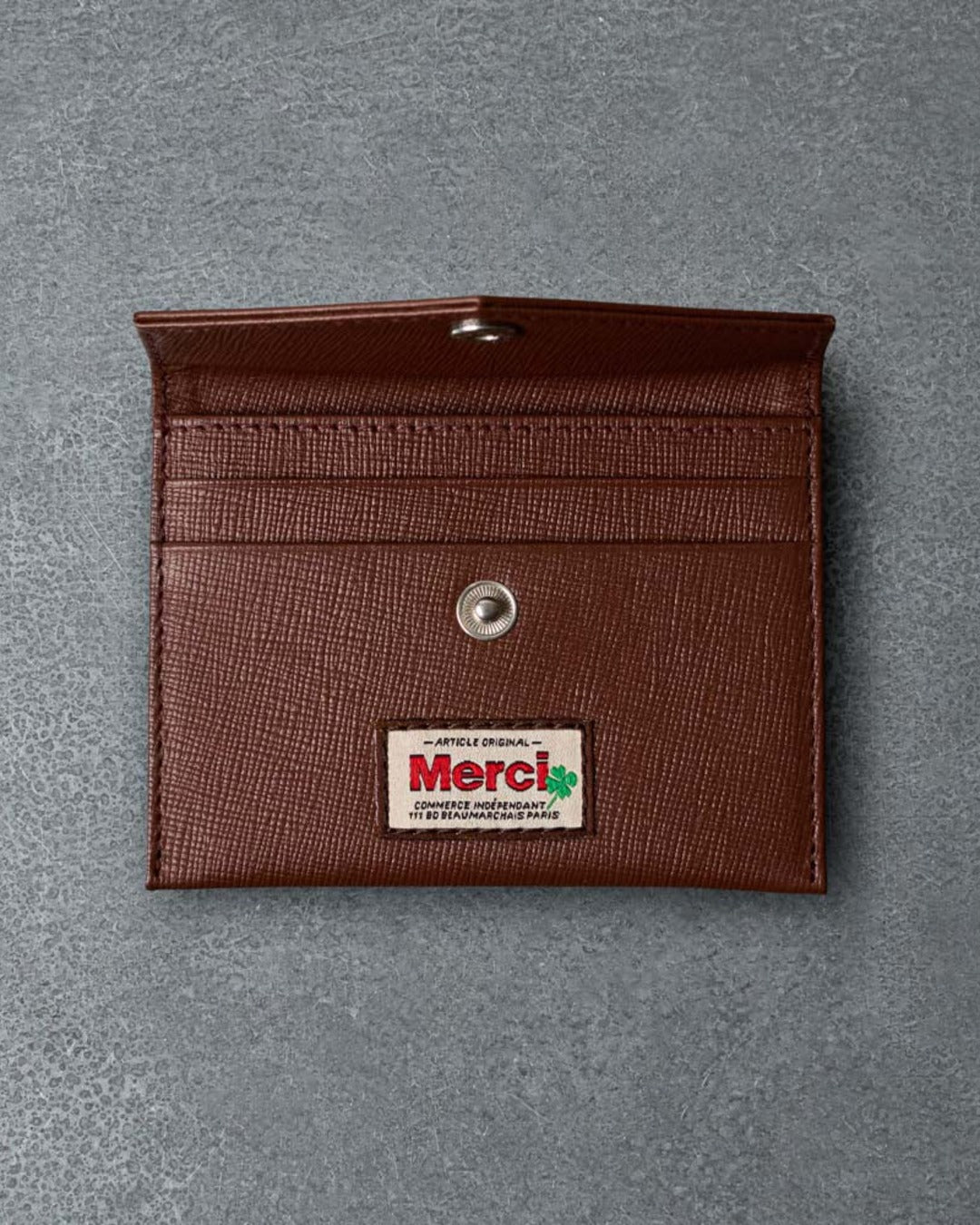 Merci - Card Holder with Flap - Camel