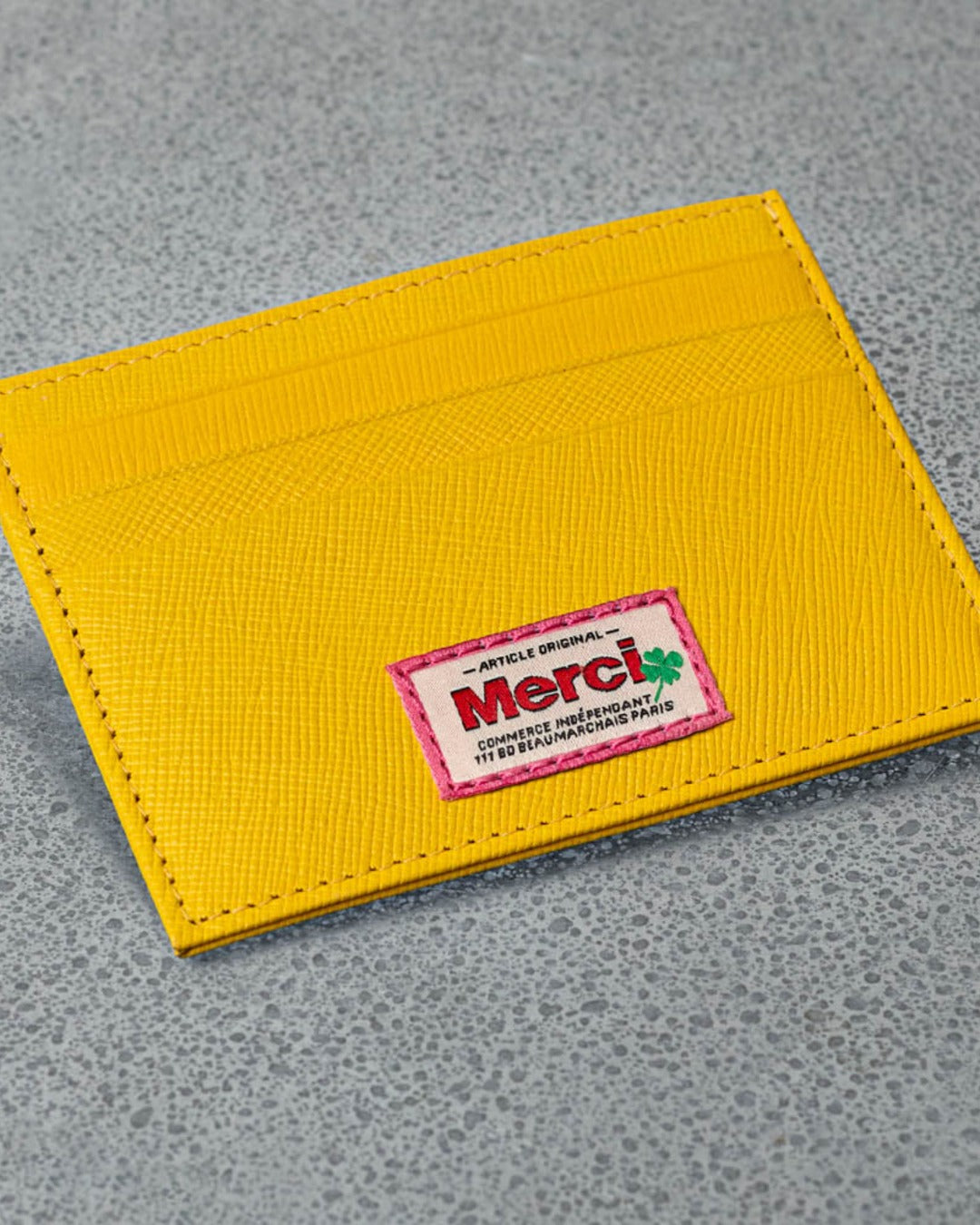 Merci - Flat Card Holder - Yellow