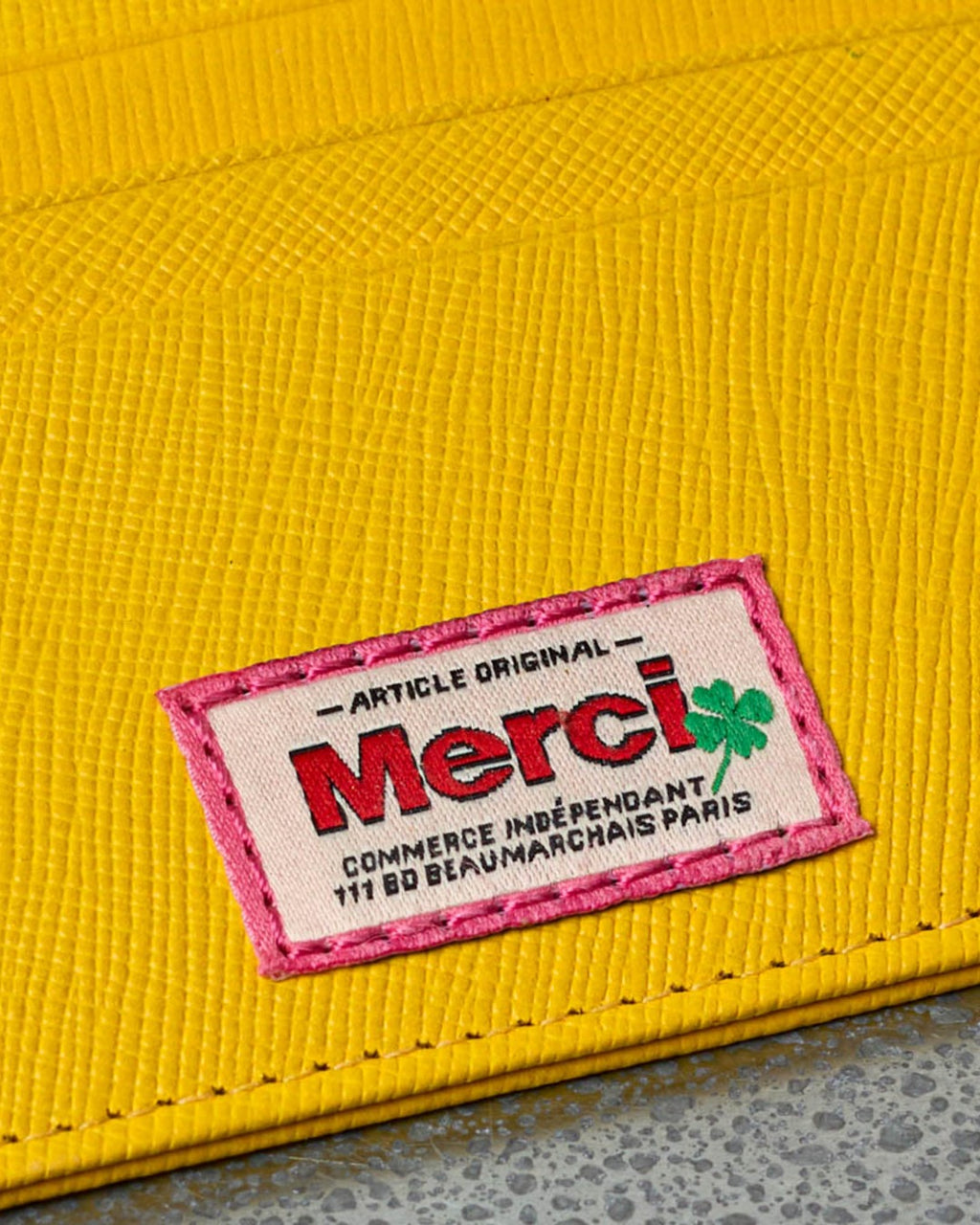 Merci - Porte Carte Plat - Jaune
