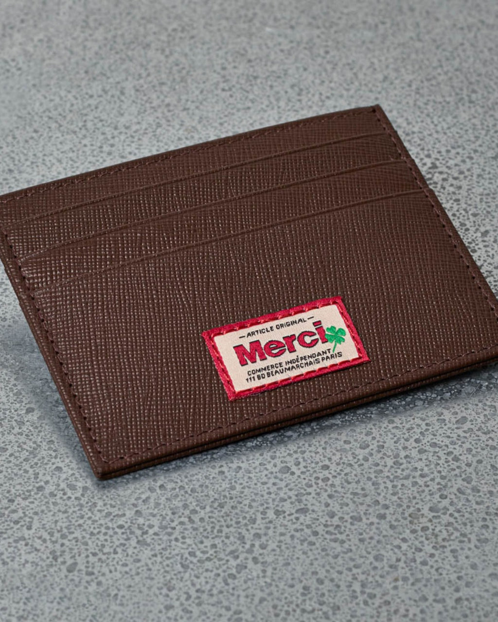 Merci - Porte Carte Plat - Chocolat