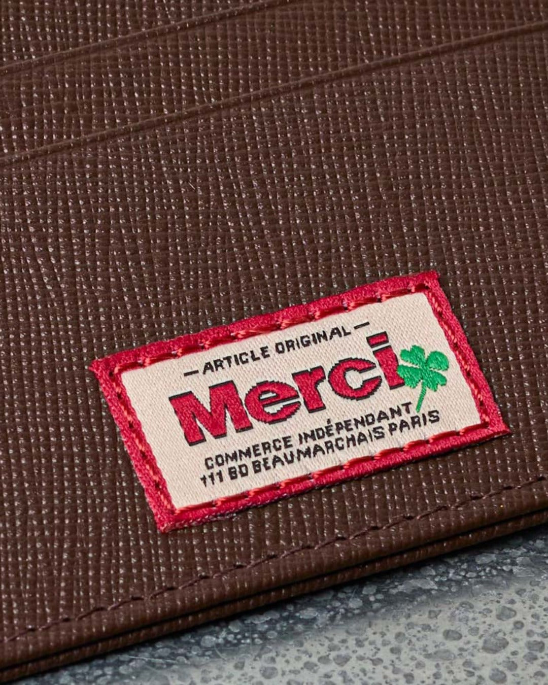 Merci - Flat Card Holder - Chocolate