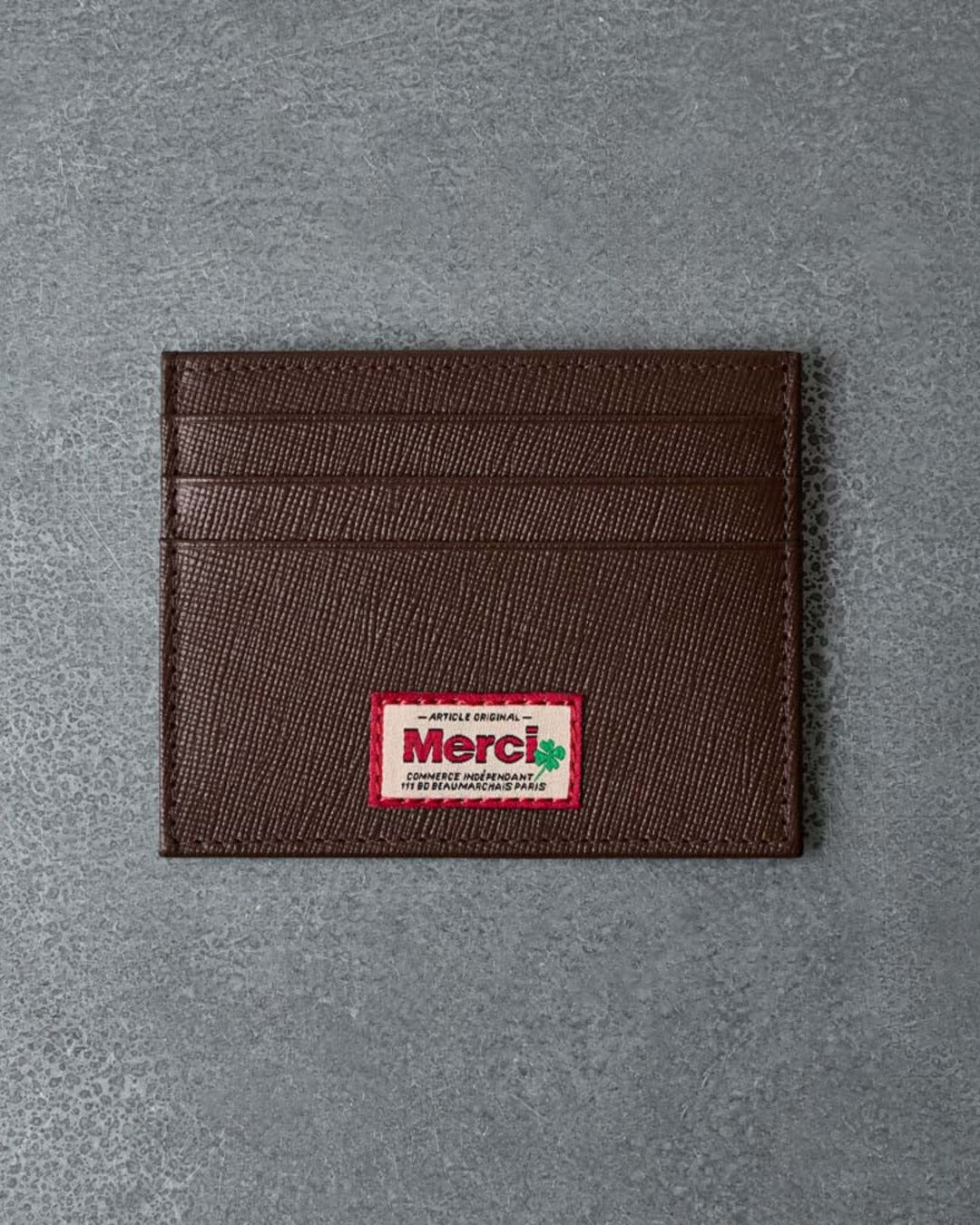 Merci - Porte Carte Plat - Chocolat