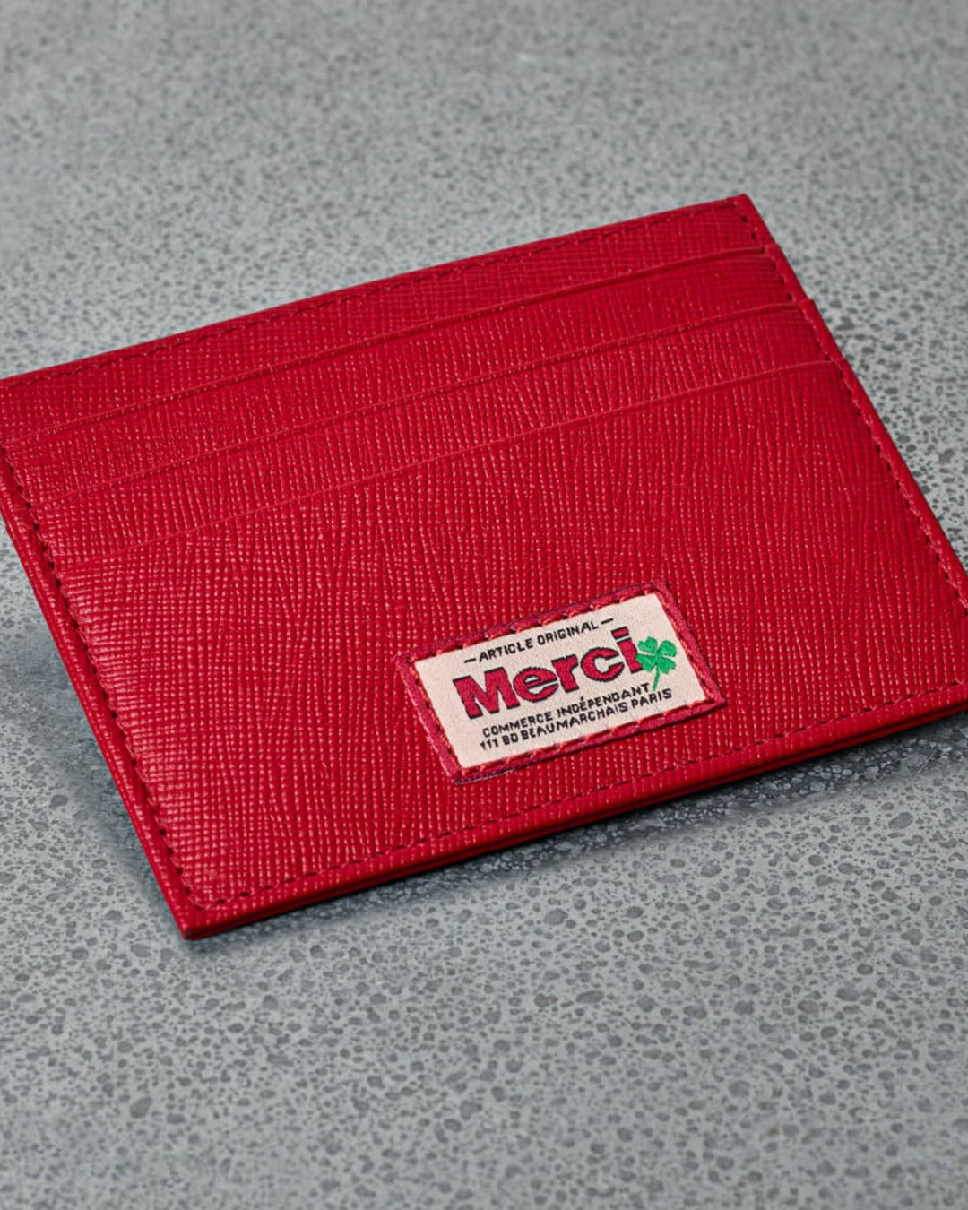 Merci - Flat Card Holder - Red