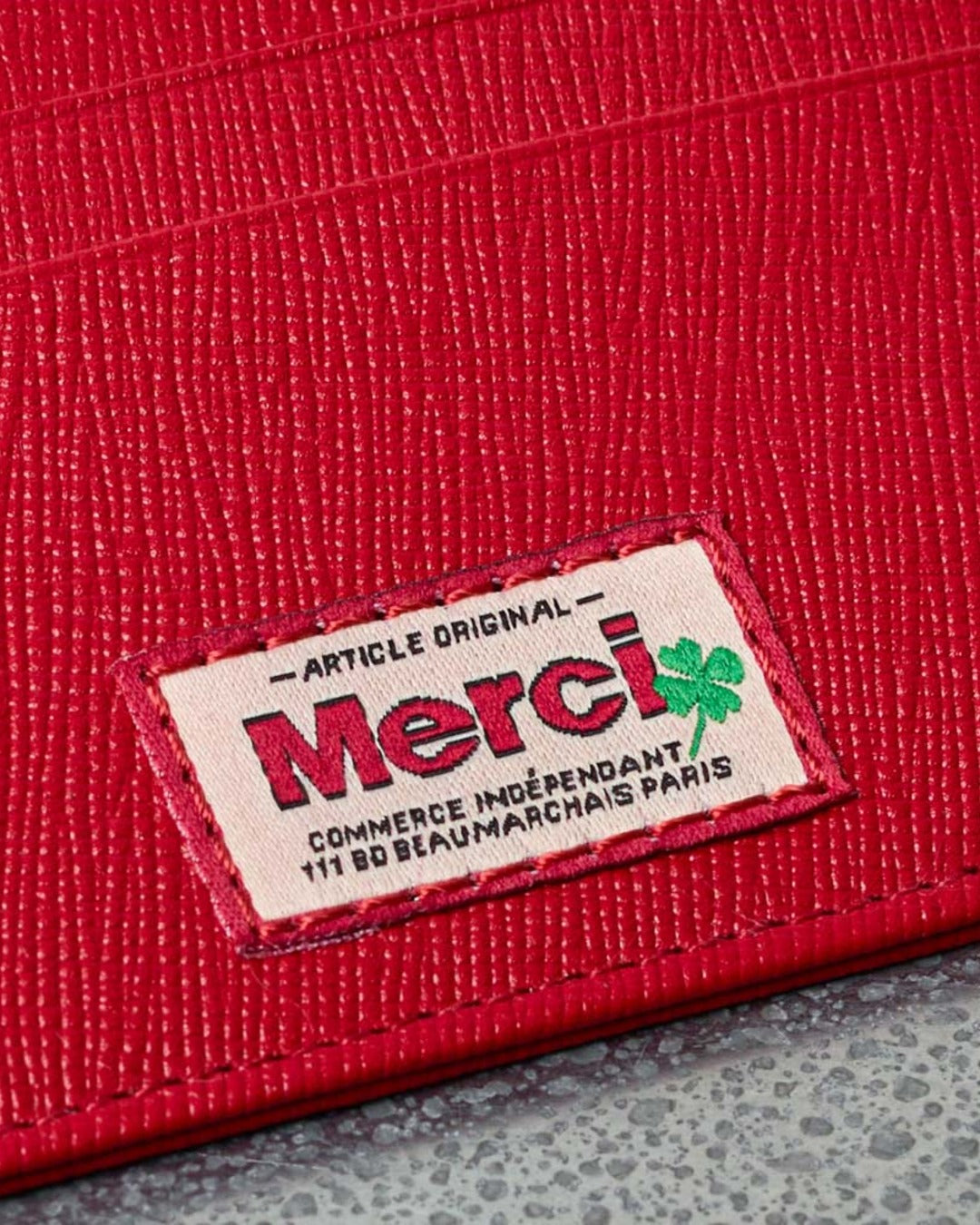 Merci - Flat Card Holder - Red