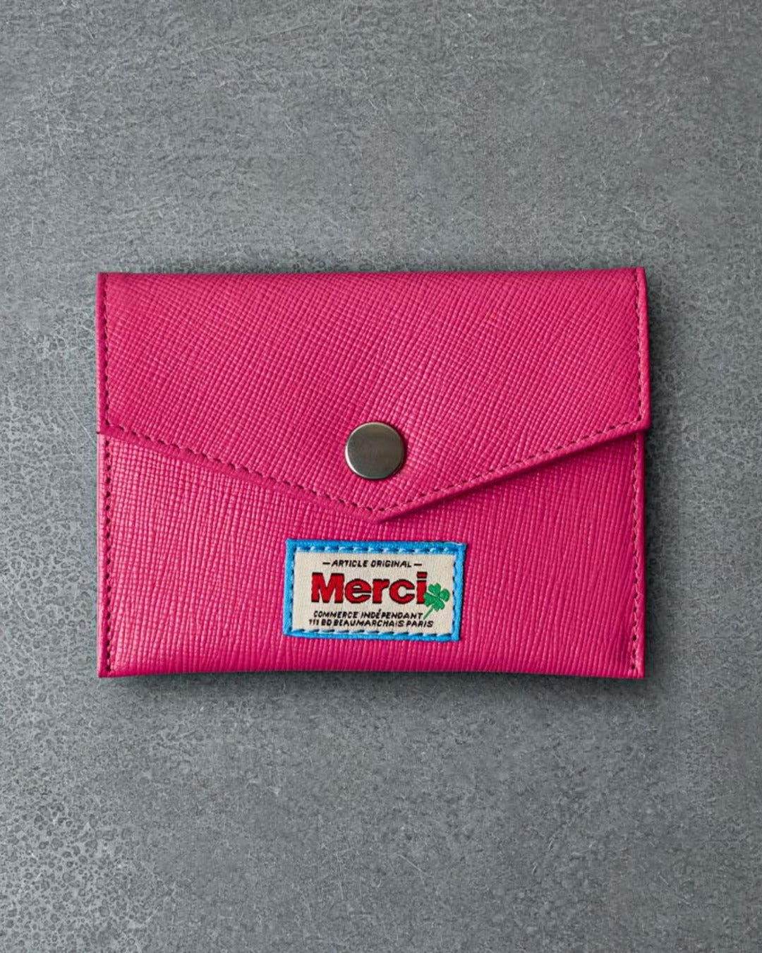 Merci - Card Holder with Flap - Pink