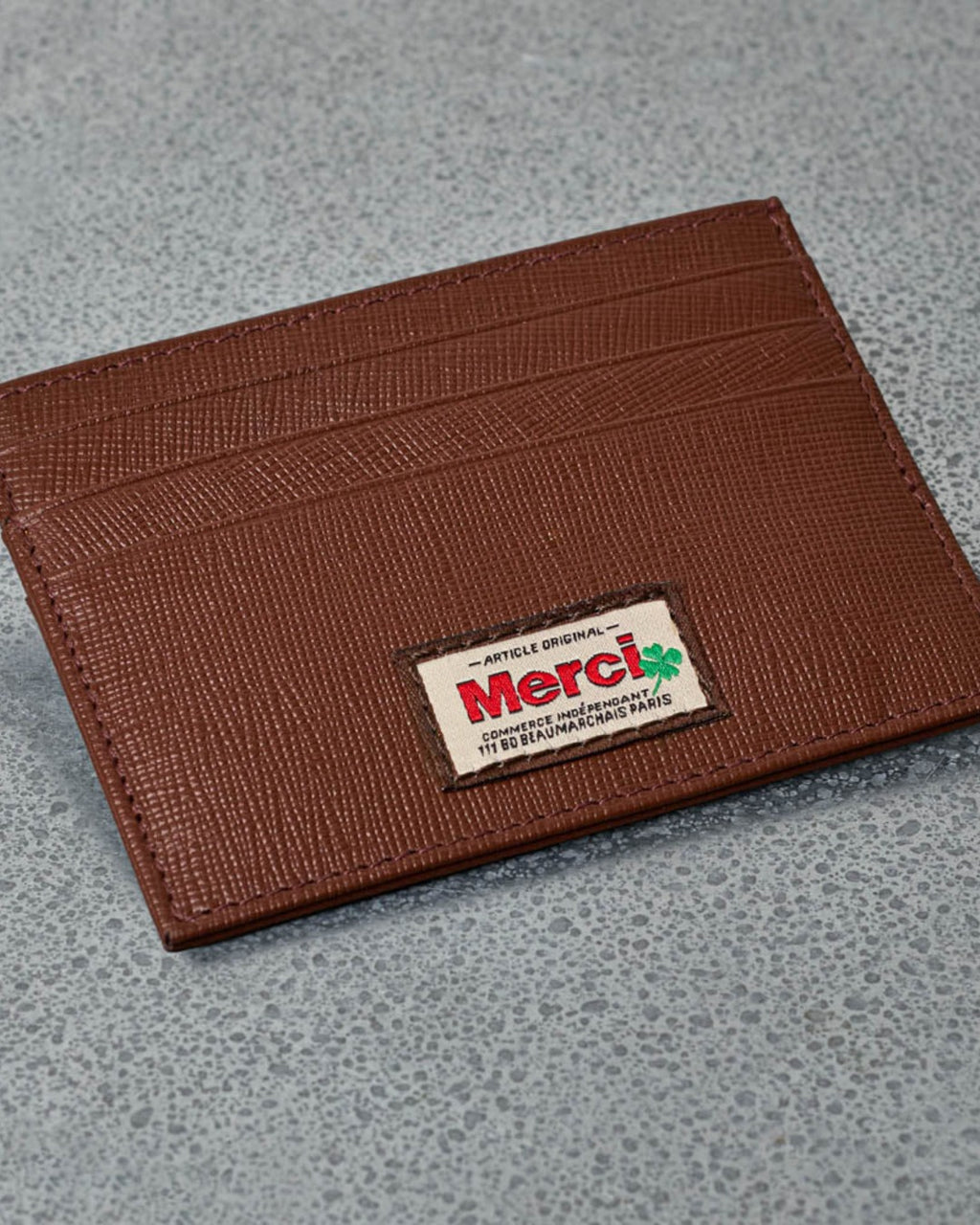 Merci - Porte Carte Plat - Camel
