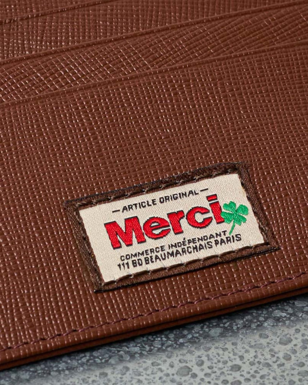 Merci - Flat Card Holder - Camel