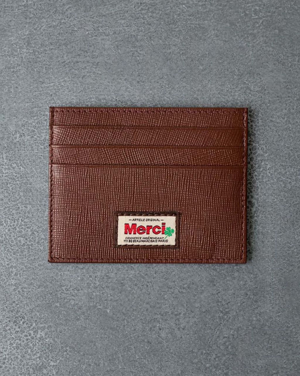 Merci - Porte Carte Plat - Camel