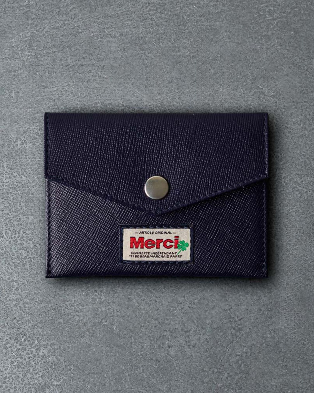 Merci - Card Holder with Flap - Navy