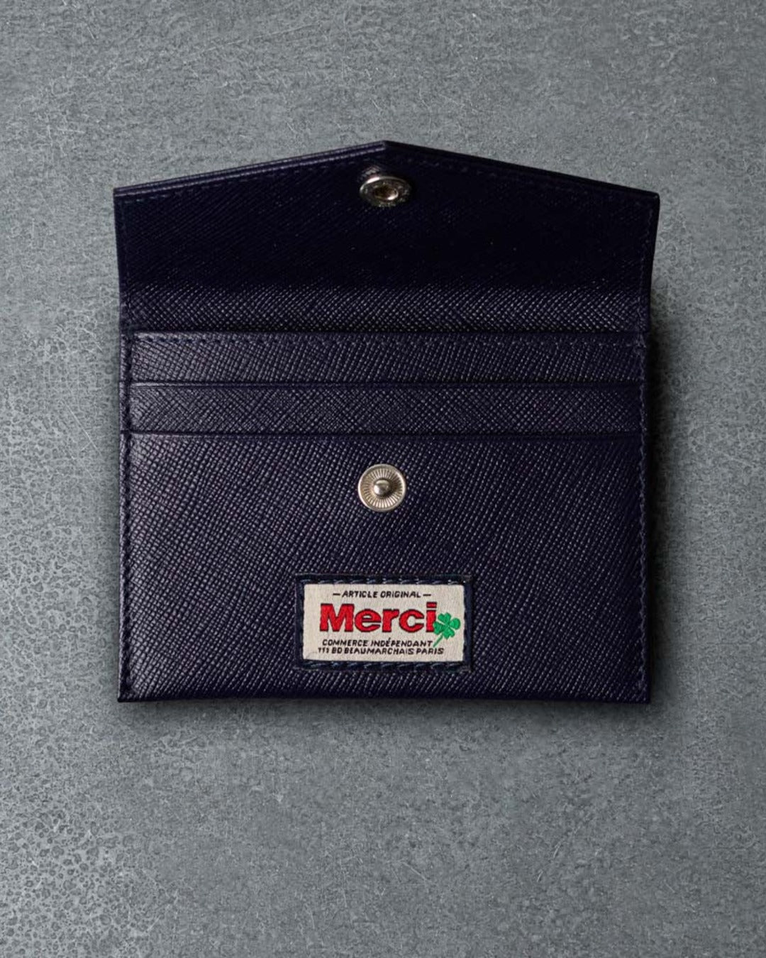 Merci - Card Holder with Flap - Navy