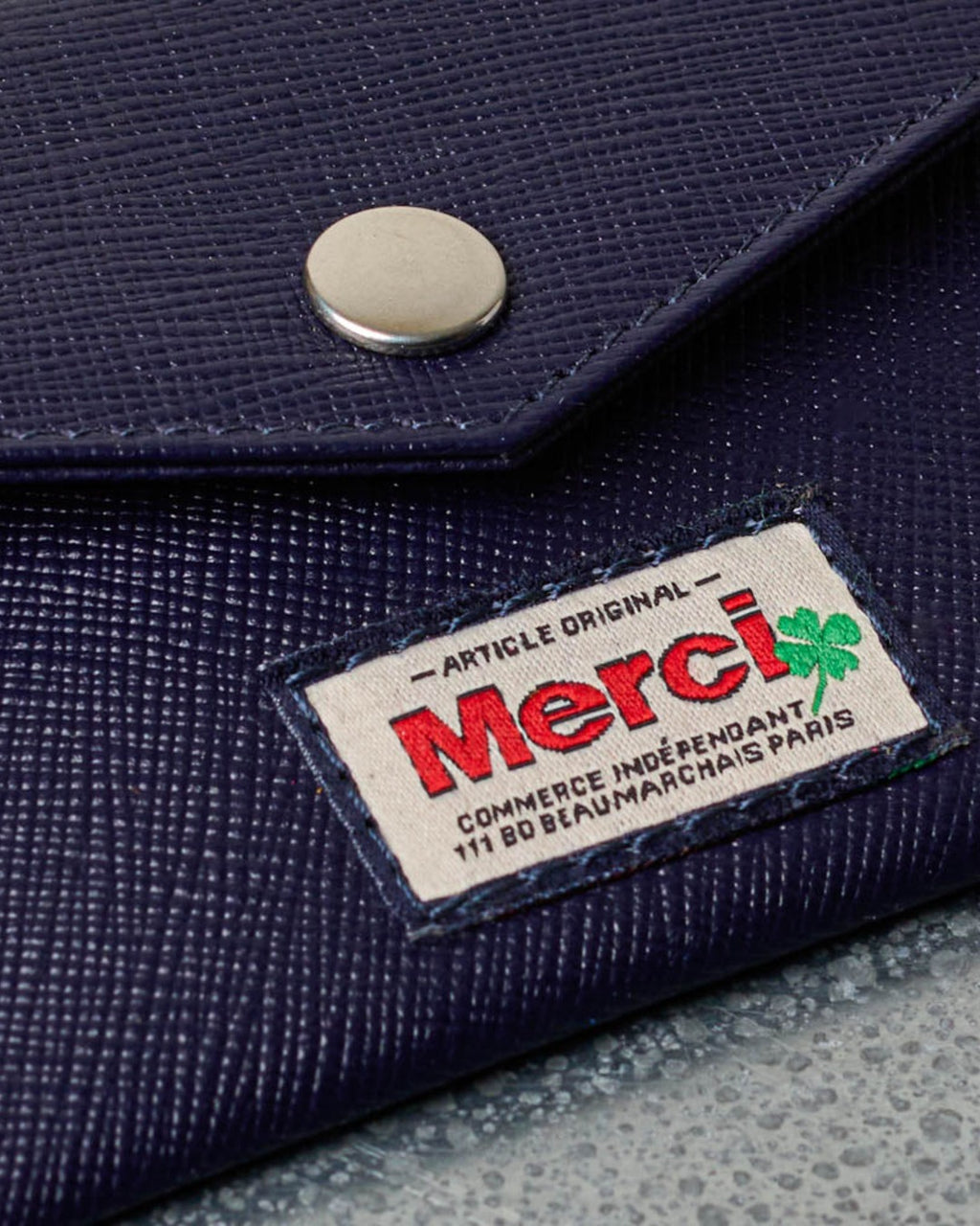 Merci - Card Holder with Flap - Navy