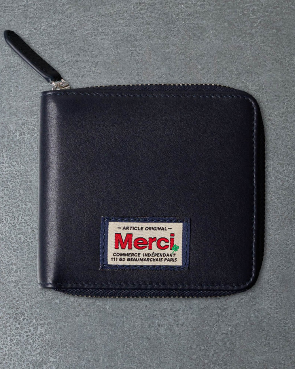Merci - Porte Feuille Zip - Marine